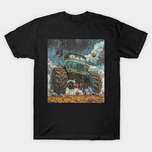 A Monster Truck in Action T-Shirt by Creative Art Universe